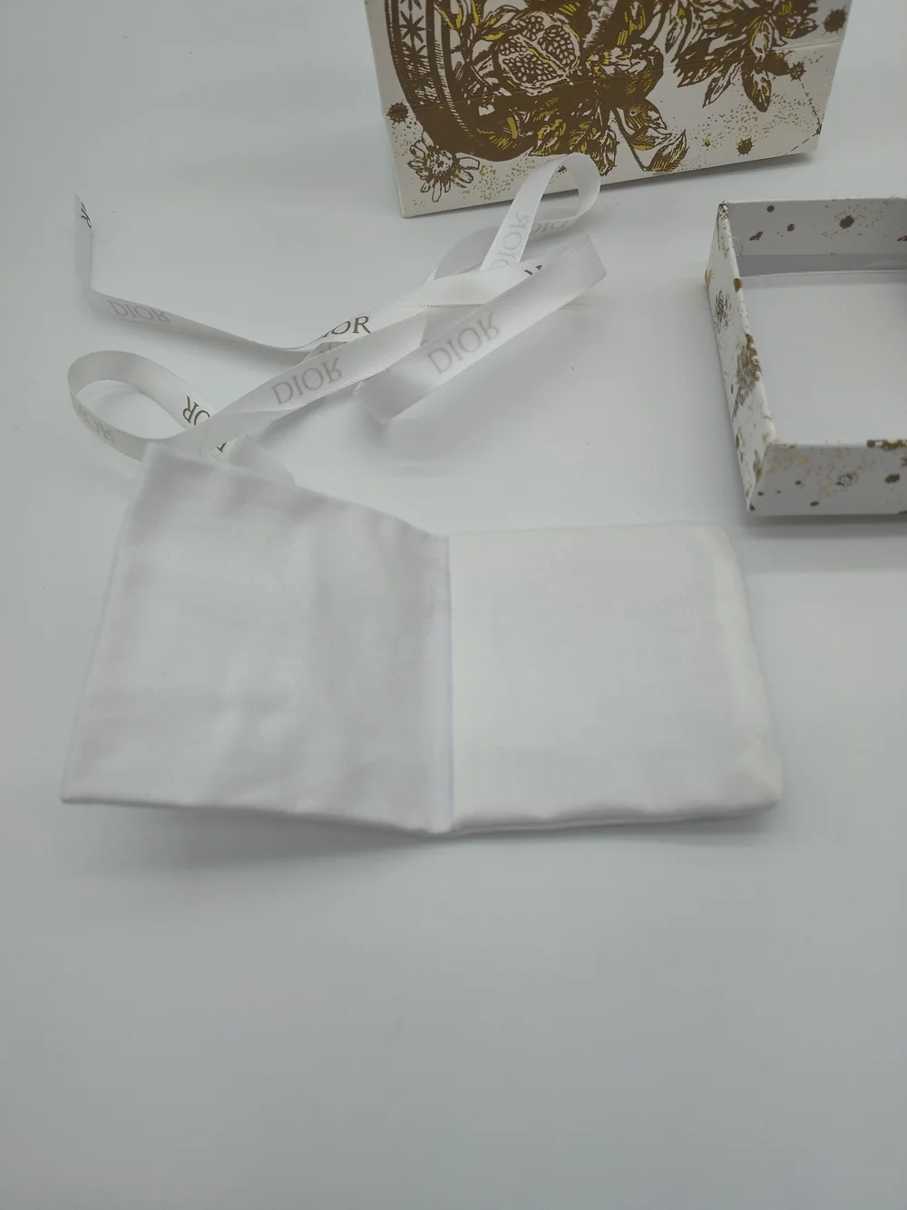 DIOR Limited Edition Gold Foil Butterfly Gift Bag Box Ribbon Dust Bag Set